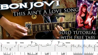 Bon Jovi - This Ain't A Love Song guitar solo lesson (with tablatures and backing tracks)