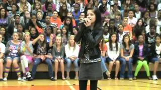 Me singing someone like you at school pep rally