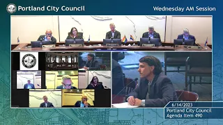 Portland City Council Meeting AM Session 06/14/23