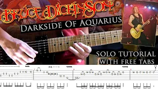 How to play Adrian Smith's solos #69 Darkside Of Aquarius (with tablatures and backing tracks)