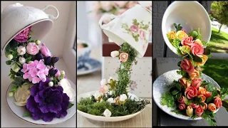 How to Make Beautiful Cup Waterfall Fountain Show Piece || Floating Cup Decor Ideas