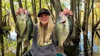 IT FINALLY HAPPENED! Fishing for GIANT SLAB CRAPPIE in the SWAMP!!! (Catch Clean Cook!)