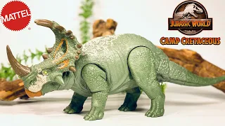 Mattel Camp Cretaceous Sinoceratops (Green Version) Review!! Jurassic World Primal Attack