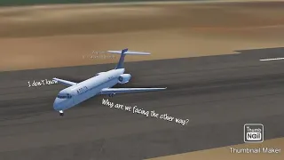 Boeing 717-200 spins on runway