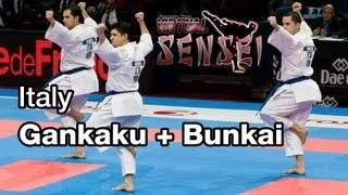 Italy male team - Kata Gankaku + bunkai - Final 21st WKF World Karate Championships Paris Bercy 2012