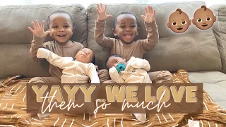 TWIN BIG BROTHERS MEET NEWBORN TWIN SIBLINGS FOR THE FIRST TIME…THEY FALL IN LOVE 🥰*cutest reaction*