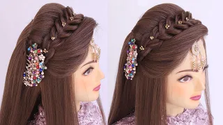 Engagement look for bride l wedding hairstyles kashee's l easy open hairstyles l bridal hairstyles