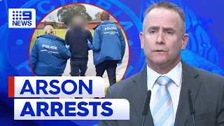 Four arrested after alleged arson attacks on tobacco stores across Melbourne | 9 News Australia