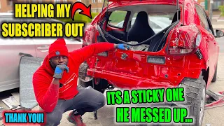 I HELPED MY SUBSCRIBER OUT BY FIXING HIS BELOVED WRECKED SALVAGE CAR - CRAZY STORY!