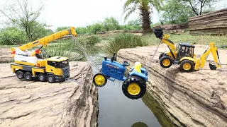 Ford Tractor Accident Biggest River Pulling Out JCB And Crane | Tipper Truck | Scania Truck | CS Toy