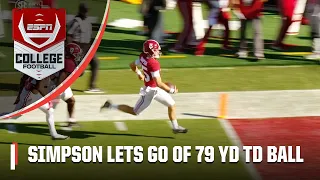 Alabama's Ty Simpson LET GO OF THE BALL before crossing the goal line after 79 YDS 😱