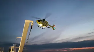 Airbus H145 Emergency Medical Helicopter Landing on M/S Cinderella.