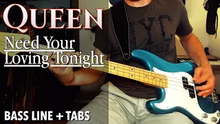 Queen - Need Your Loving Tonight /// BASS LINE [Play Along Tabs]