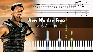 Gladiator - Now We Are Free - Piano Tutorial + SHEETS