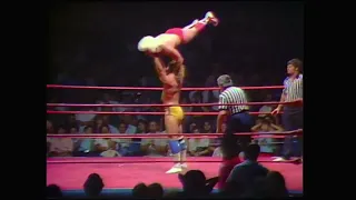Clip of Kerry Von Erich vs Ric Flair vs Gino Hernandez. WCCW 1984