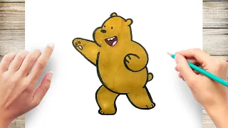 How to Draw Grizzly Bear From We Bare Bears