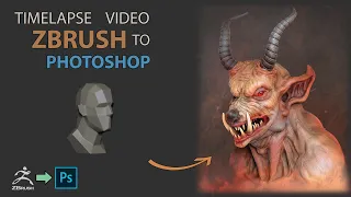 ZBrush to Photoshop Timelapse - 'Demon Bust' Concept Art