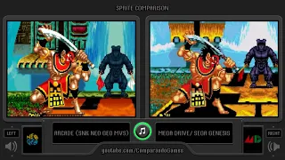 Sprite Comparison of Samurai Shodown (Arcade vs Sega Genesis) Side by Side Comparison