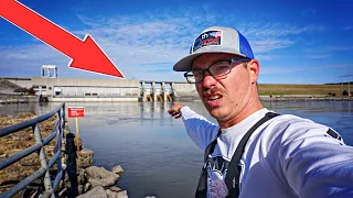 Searching A MASSIVE SPILLWAY For GIANT FISH!!! (Flood Waters)