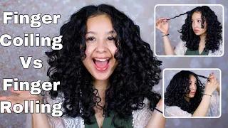 FINGER COILING VS FINGER ROLLING!! TIK TOK CURLY HACK