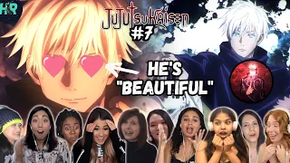 [Girls React] GOJO'S DOMAIN EXPANSION!!😍 Jujutsu Kaisen Episode 7 Reaction Mashup | 呪術廻戦の反応