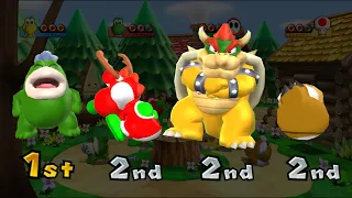 Mario Party 9 Minigames - Yoshi vs Bowser vs Monty Mole vs Spike