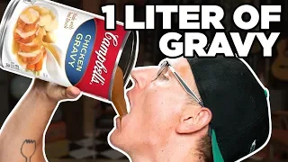 Chugging A Whole Liter of Gravy (World Record) | FOOD FEATS