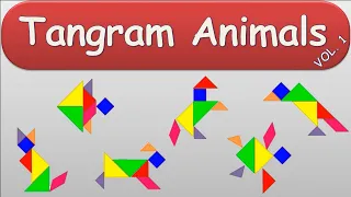 Tangram Animals - Learn to Make Cat, Dog, Horse, Fish, Eagle and Crab