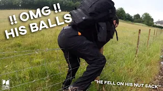 MUST WATCH **NUT SHOT** FALLING ON BARBED WIRE !