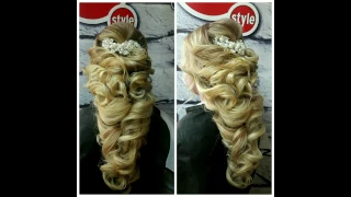 Bridal hairstyle with curls for long hair tutorial