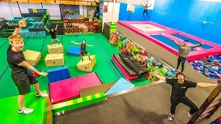 OVERNIGHT AT SUPER TRAMPOLINE PARK! (Doing really dumb stuff)