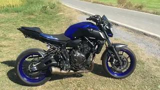 Beautiful Mt07 2019 custom seat + decat stock exhaust