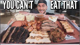 10LB TEXAS BBQ PLATTER CHALLENGE | BRISKET, RIBS SAUSAGE | IN LUBBOCK TEXAS | MAN VS FOOD