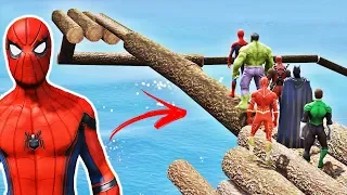 HOMEM ARANHA, HULK, BATMAN e Heróis Desafio de Parkour sobre o Mar - GTA V Mods - Ep #60 - IR GAMES