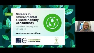 Careers in Environmental and Sustainability Consultancy: Panel Discussion