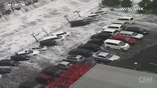 Tsunami Overflows In Sendai Port, Sendai 3.11