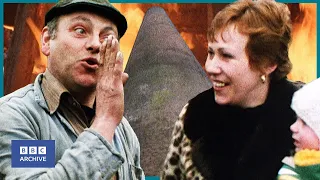 1979: FRED DIBNAH and his wife TOPPLE HUGE CHIMNEY with FIRE | Steeplejack | 1970s | BBC Archive