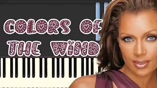 🎹Vanessa Williams - Colors Of The Wind (Piano Tutorial Synthesia)❤️♫