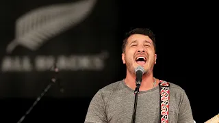 Matiu Walters sings the New Zealand national anthem