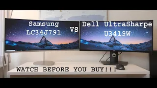 Ultrawide Curved Monitor Showdown ¦ Dell Ultrasharp U3419W vs Samsung Curved Ultrawide LC34J791