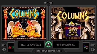 Columns (Mega Drive vs Super Famicom) Side by Side Comparison (Sega Genesis vs Snes)