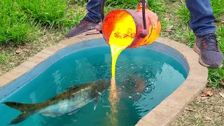 Experiment: Lava vs Catfish in Pool