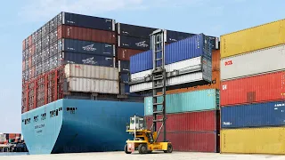 The Fascinating Process of Stacking Giant Shipping Containers