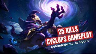 25 Kills Cyclops Best Build | Can become Top 1 Global Cyclops | Mobile Legends | Defender Army