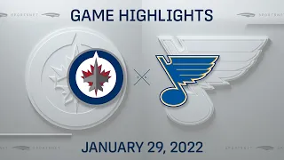 NHL Highlights | Jets vs. Blues - Jan 29, 2022