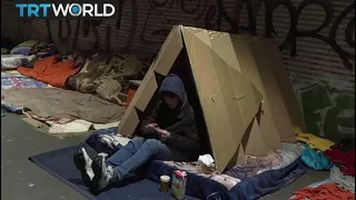 Cardboard Shelter: Brussels homeless people given tents to sleep