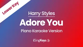 Adore You - Harry Styles - Piano Karaoke Instrumental - Lower Key