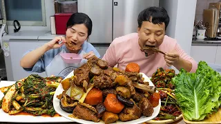 집밥 먹방 | 돼지갈비찜 얼갈이배추 겉절이 된장국 Braised Pork Ribs & Baechu Geotjeori,Doenjang Soup MUKBANG EATING SHOW