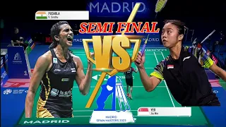 (SF)🇮🇳PUSARLA V. SINDHU (def.)🇸🇬YEO JIA MIN😱🥳👍🤩‼️#spainmasters2023 #congratulations