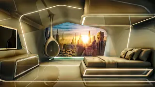 Coruscant Skyrise 🌇 Star Wars Ambience - Futuristic Sounds & White Noise 🌕🌠 10 Hours